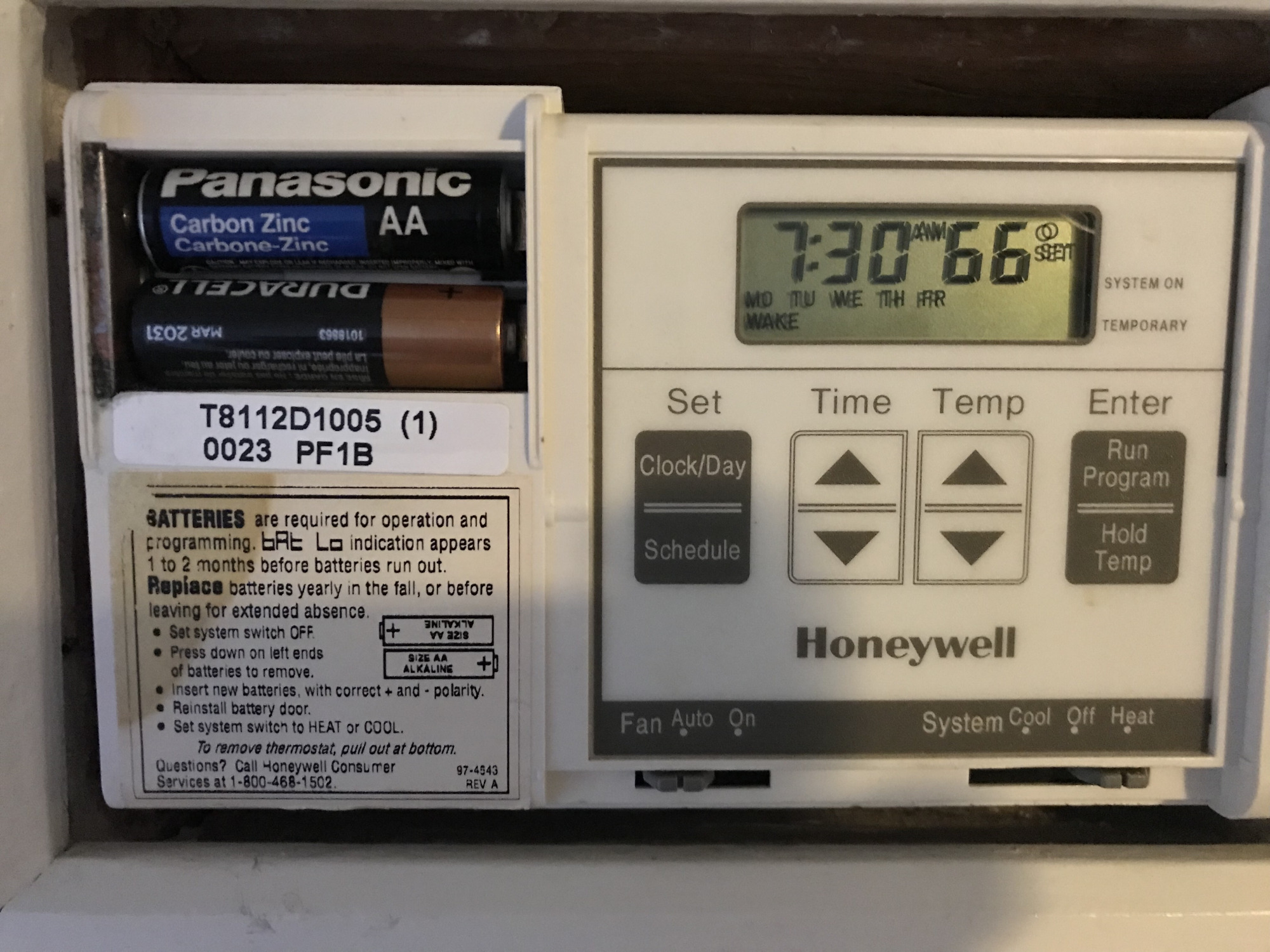 Reset your Honeywell thermostat Batt Lo madebot